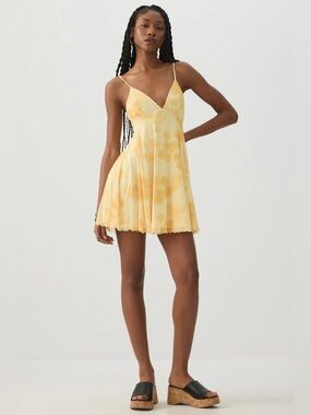 Ardene Light Yellow Babydoll Mini Dress